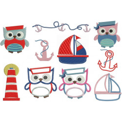 Stickserie Ahoi ! Eule maritim